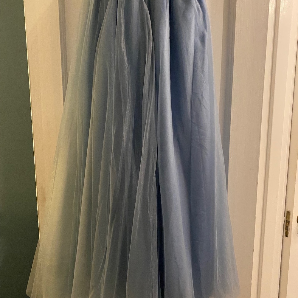 Light Blue Tulle Maxi Skirt - Women